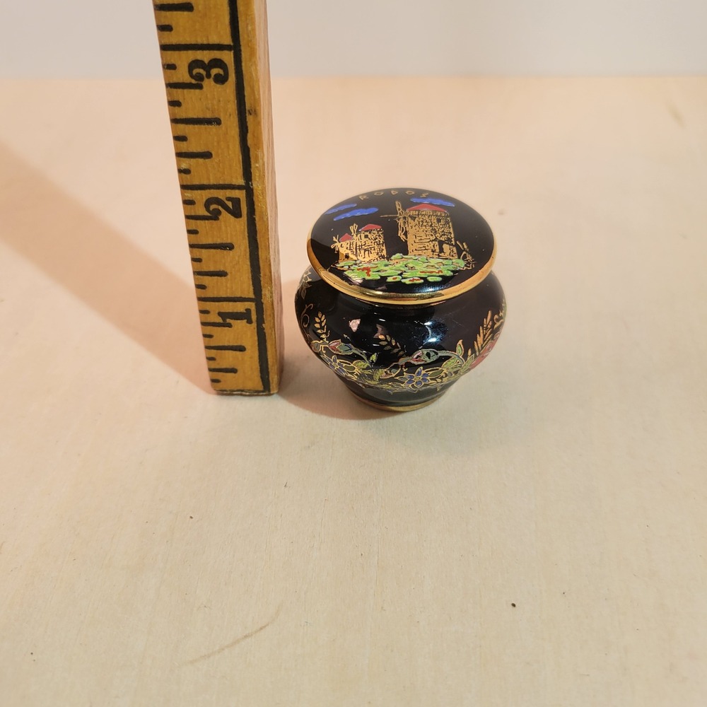 Rhodes Windmill Trinket Box Ceramic Keepsake Jewelry Holder - Picture 7 of 7